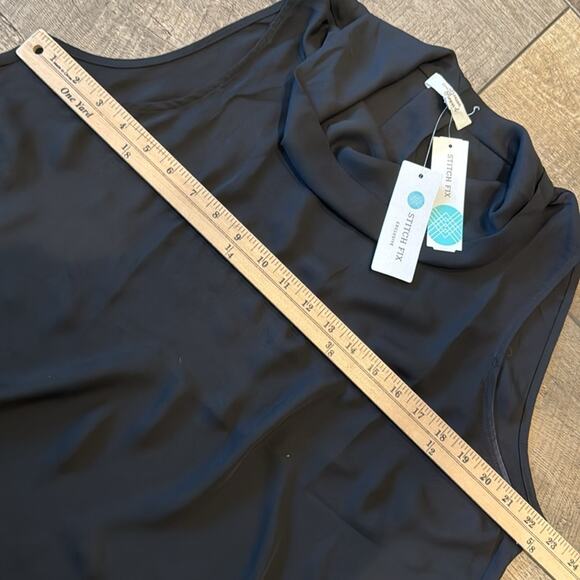 NWT Beacon Apparel Women's Harmony Cowl Neck Blouse Black Size XL - Picture 4 of 7